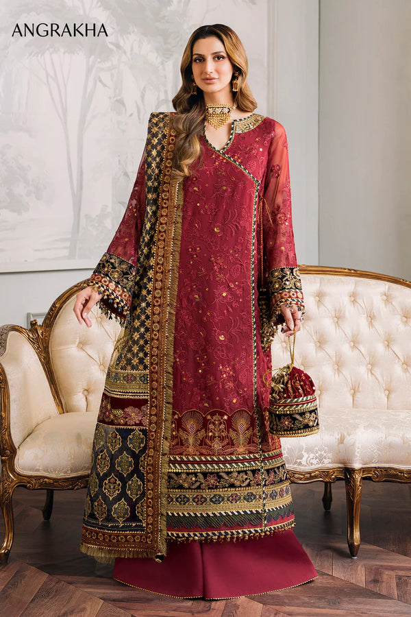 Aroosah Luxury Embroidered Chiffon 3-Piece Suit – Elegance Redefined