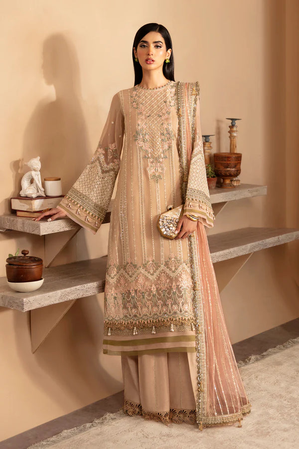 Rannaa 3 Piece Unstitched Embroidered Chiffon Suit