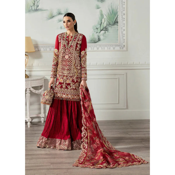 Artisan Story – Crimson Organza & Raw Silk Spectacular 3-Piece Suit