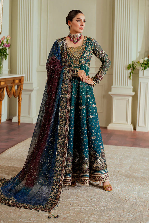 CH13-03 – Baroque Embroidered Chiffon Stitched Suit (Frock or Gown Style)