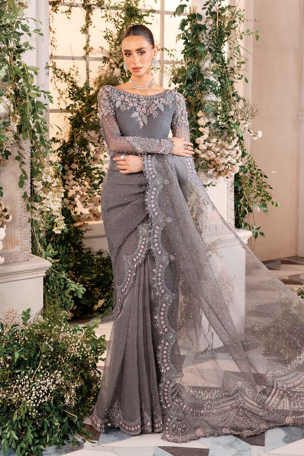 BD-2902 – Maria.B Embroidered Organza 3-Piece Unstitched Suit (Cloud Grey Elegance)