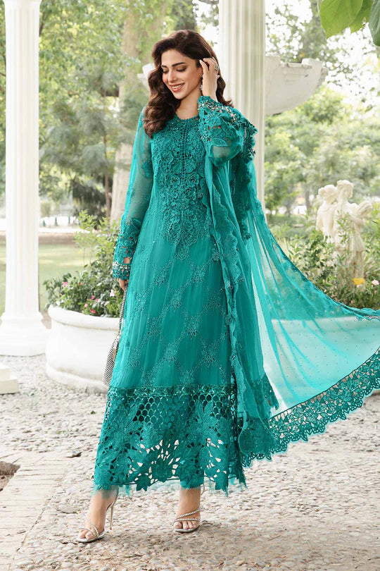 Sunehri 3 Piece Unstitched Embroidered Chiffon & Cotton Satin Suit