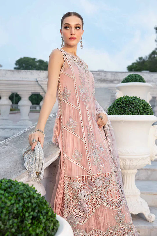 Aangan 3 Piece Unstitched Embroidered Chiffon & Cotton Satin Suit