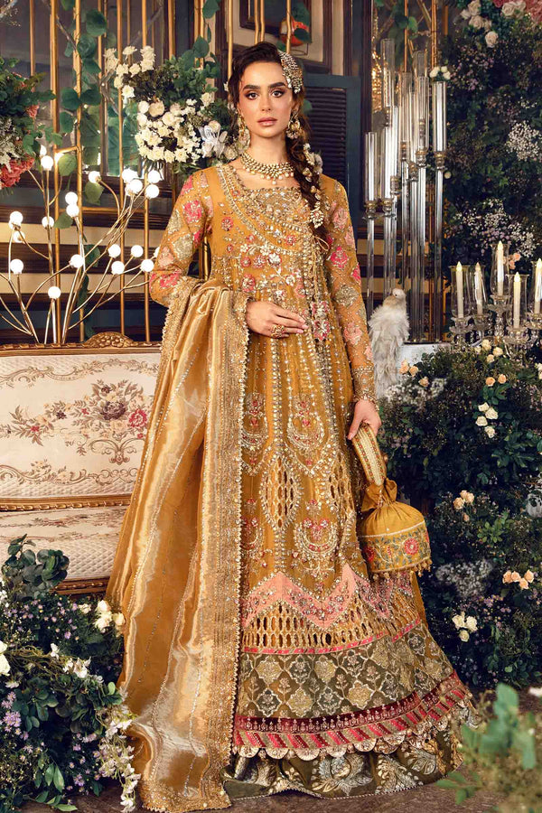 BD-2907 – Maria.B Mustard Embroidered Organza 3-Piece Unstitched Suit