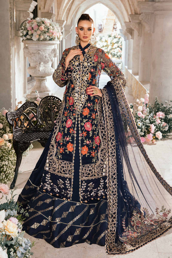 BD-2808 – Maria.B Navy Blue Embroidered Organza 3-Piece Unstitched Suit