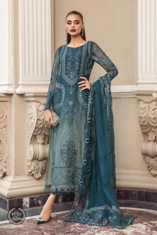 Dilruba 3 Piece Unstitched Embroidered Chiffon & Raw Silk Suit