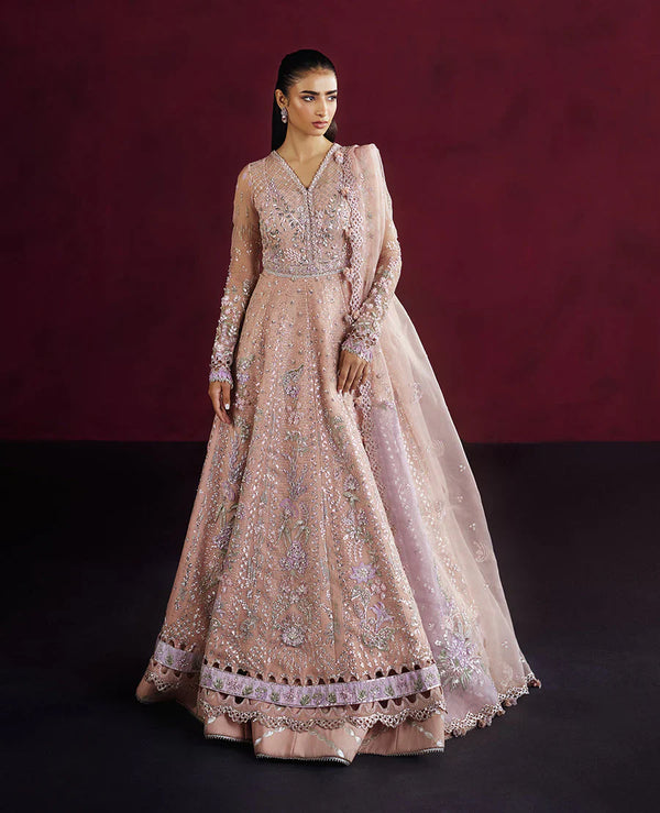 Jolina – Faiza Saqlain Molten Golden-Brown Embroidered Net Gharara Set