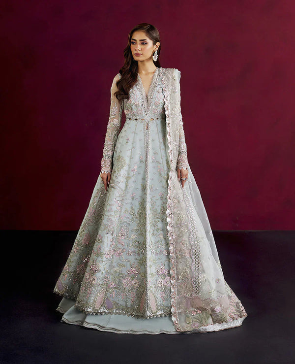 Kyla – Republic Womenswear Pieno De Verde Wedding 2024 Embroidered Aqua Organza Unstitched 3-Piece Suit