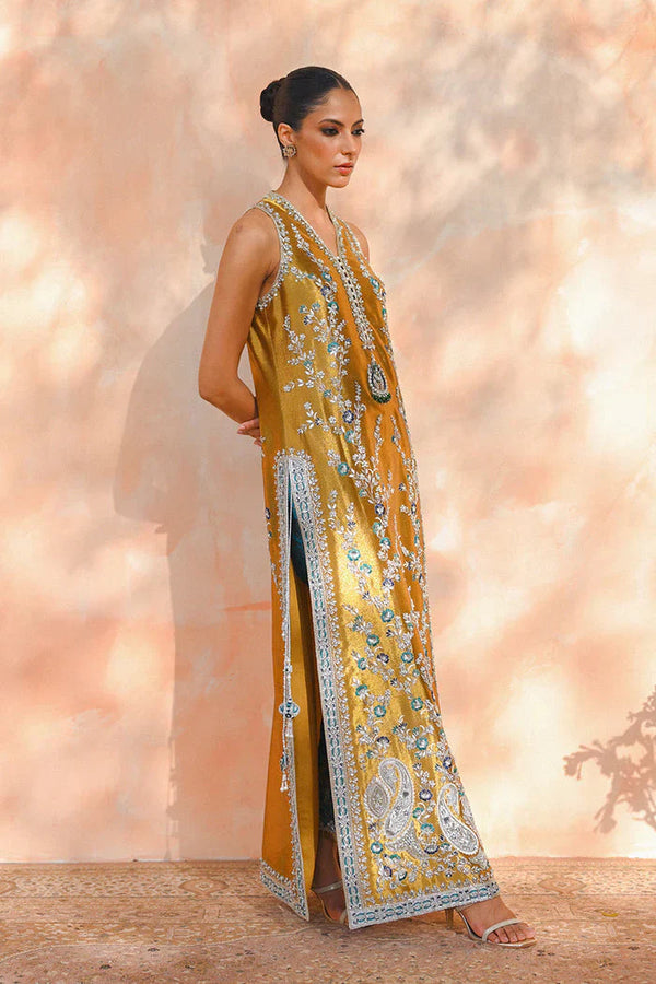 Maliya Gold Tissue Shirt & Lilac Raw Silk Pants – Summer Festive Ensemble