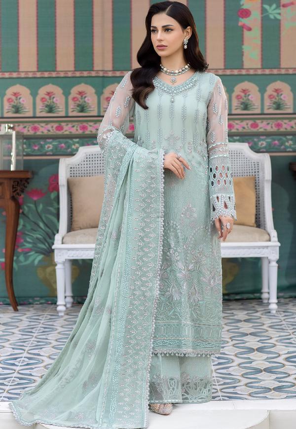 Qasida 3 Piece Unstitched Embroidered Organza Wedding Suit